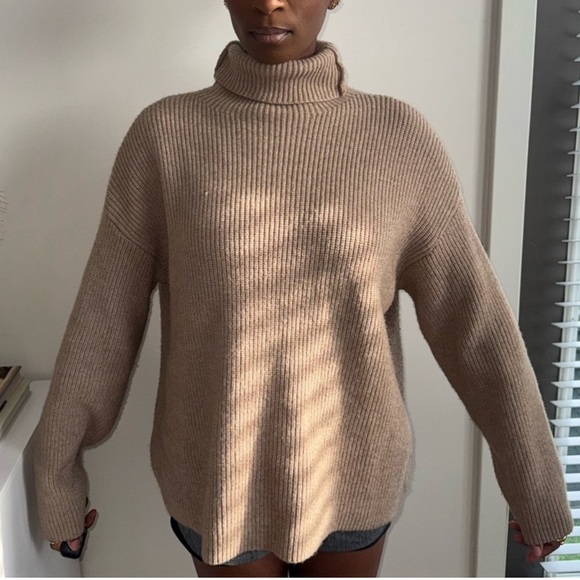 Other Sweaters - Oversized Cozy Tan Turtleneck Sweater